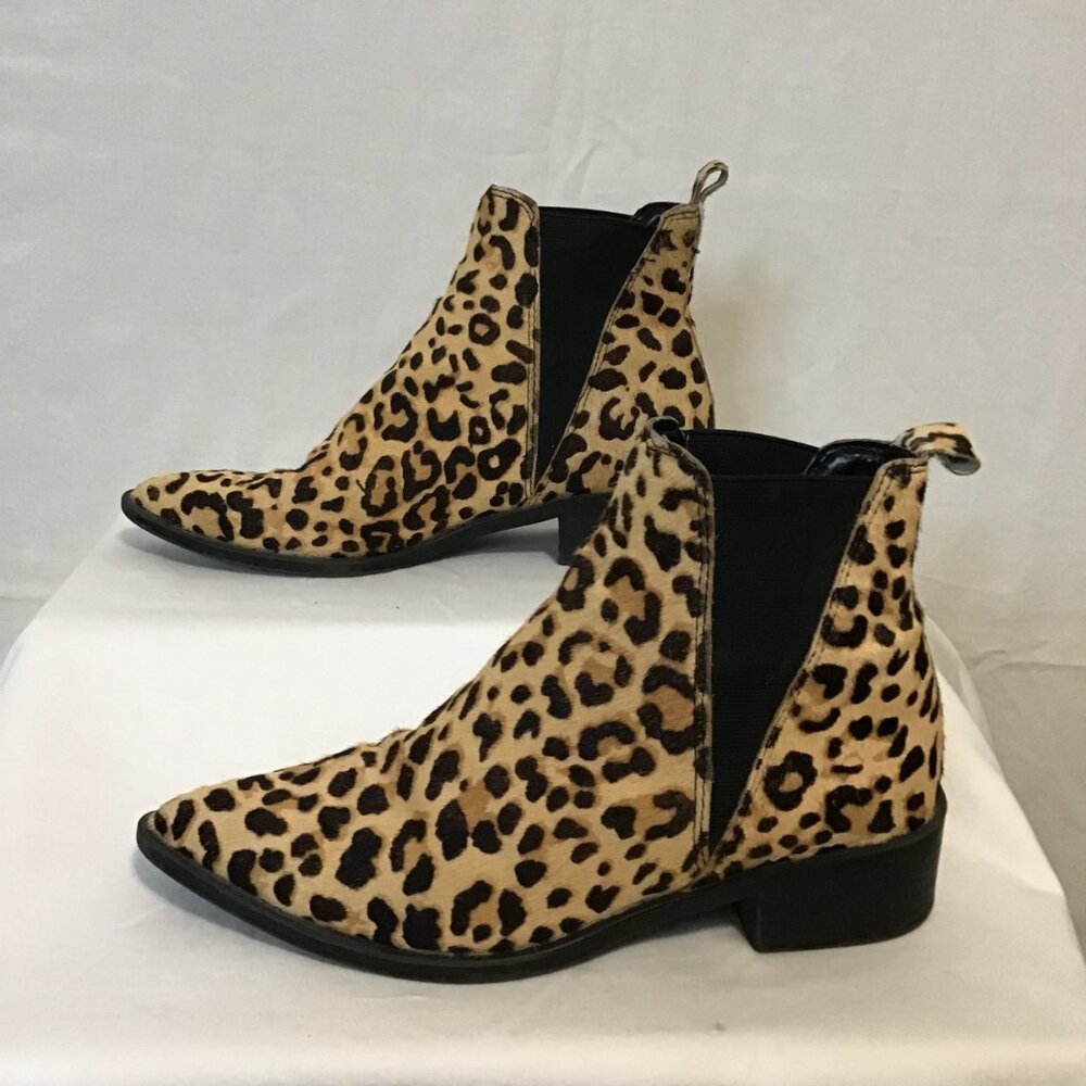 Steve Madden Jerry Leopard Print Calf Hair Women's Ankle Boots Size 5.5 - Picture 5 of 9